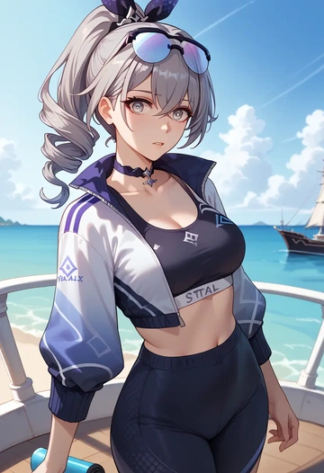 star rail,silver wolf,athletic,track suit  - AI generated anime art